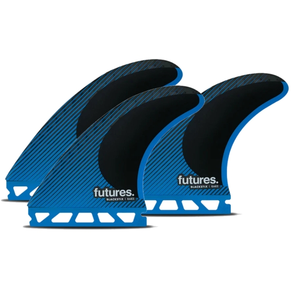 FUTURES Thruster Fin Set R6 Blackstix Rake M